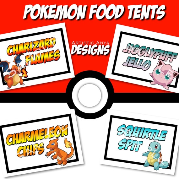 Pokemon Food Tents Printable Instant Download Digital File