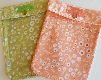 Clearance Ouch Pouch 2 Pack First Aid Organizer Clear Front Diaper Bag Car Purse Backpack Travel Medium 5x7 Melon & Lime Florals Clip Option