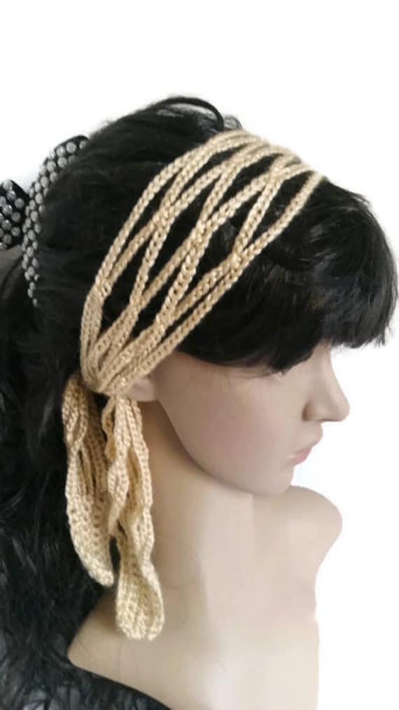 Handmade Crochet Headband Boho Style Hair Accessories Hippie