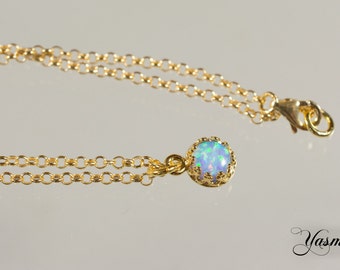 Opal equal in turquoise 925 Silver gold plated