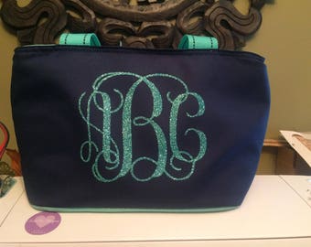 Monogram Insulated Lunch Bag-box-snack tote-personalized-monogrammed-girls-women-school-work-back to school