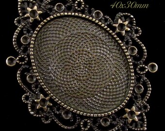 40x30mm Antique Bronze Setting - "Enchantment II" - 1 pc : sku 05.04.13.13 - V12