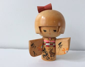 wooden Japanese Kokeshi doll / figurine