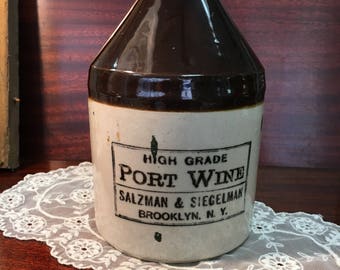Port Wine Salzman & Siegelman Brooklyn NY Jug