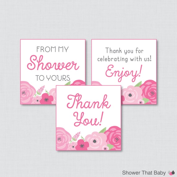 Flower Baby Shower Printable Favor Tag Spring Baby Shower
