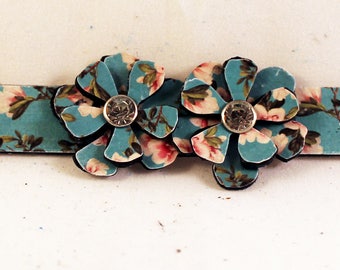 Unique Leather Handmade Bracelet, Leather Bracelets for Women, Flower Jewelry, Boho Jewelry, Cuff Bracelet