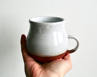 Pottery Mug, Ceramic Mug, Handmade Mug, Handmade Pottery, Coffee Mug, Tea Mug, White Mug, Curvy Mug, Stoneware Mug, Coffee Cup, Unique Mug