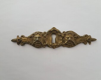 Vintage brass escutcheon | Key hole cover ##A896Q2F1