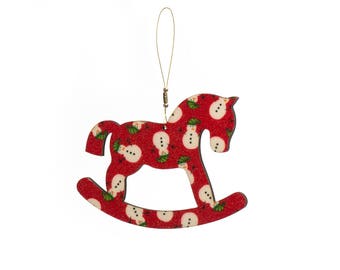 Rocking Horse Christmas Tree Decoration wooden handmade