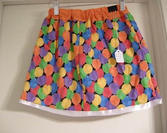 Handmade Reversible Birthday Balloon Skirt US size 6 girls, Fashion Reversible skirt, Birthday party Ready to ship.