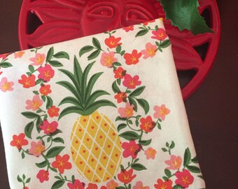 Monogrammed Pineapple Tea Towel