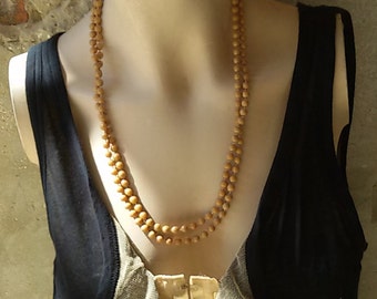 French 80's / Necklace, caramel plastic necklace / french vintage necklace