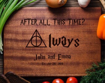 Harry Potter Personalized Cutting Board Personalized Custom Cutting Board Wedding Gift Cutting Board Deathly Hallows Harry Potter harry05