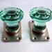 Set of two vintage glass door handles. Door handles of corrugated glass. Made in the USSR. Were not in use