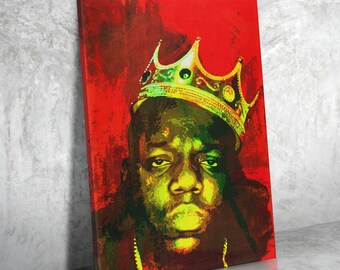 Biggie Smalls, Notorious BIG, Luke Cage, Crown Abstract, Canvas Wall Art, Biggie Smalls, Biggie Smalls Art