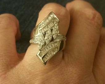 Sparkling White Topaz sz 7