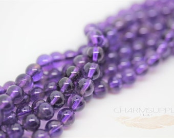 Natural Amethyst Round 5.5-6mm FULL STRAND SP05-003