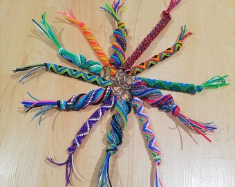 CUSTOM Boondoggle Key Chains, Zipper Pulls- Rexlace Plastic Lacing/Boondoggle
