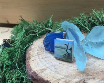 Hand Painted Pendant, "Powell River"