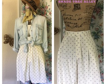 Vintage 1980's Purple Polka Dot Shorts