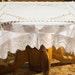 Antique White Filet Crochet and Drawnwork Linen Tablecloth 52 Inch Square