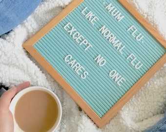 LETTER BOARD mint green felt with 300 white letters, numbers & symbols