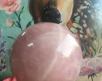 XL 9 lb Rose Quartz Crystal Sphere