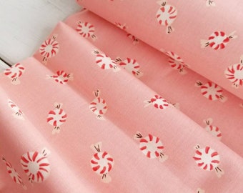 Sugarplum - Peppermint Discs(Pink) - Heather Ross - Windham Fabrics - Holiday Fabric