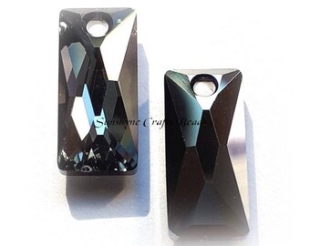 Swarovski Crystal Beads 6465 CRYSTAL SILVER NIGHT Queen Baguette Pendant 1 Pc - Sizes 13.5mm & 25mm available