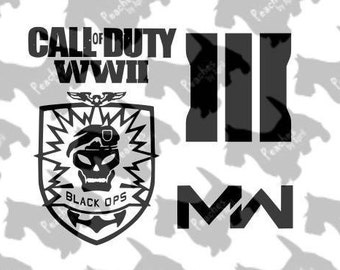 Call of Duty Cricut SVG cut files, set of 4, Call of Duty WWII, Call of Duty Modern Warfare III, Call of Duty Black Ops, video game graphics