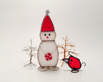 Stained Glass Snowman (Freestanding or Hanging)