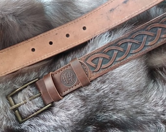 Leather Belt with Metal Buckle