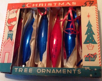 50s 60s Polish glass Christmas ornaments