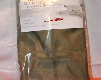 New Old Stock Origins Olive Green Tablecloth 60 x 84 Oblong