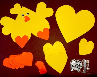 12 heart chick valentine's day. Easter.farm.crafts for children