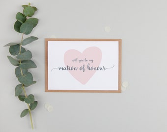 Will You Be My Matron of Honour Card - Card For Matron of Honour - Matron of Honor Card - Matron of Honour Gift - Matron of Honour Request