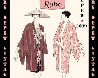 Vintage Sewing Pattern Instructions 1920s Flapper Easy Kimono Robes Ebook PDF Depew 3039 -INSTANT DOWNLOAD-