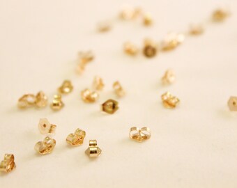 24 Pieces - 14k Gold Filled Ear Nut - 5mm Earring Backing .91mm Hole - Earring Findings - Ear Back - Findings - Jewelry Supplies / GF-EF001
