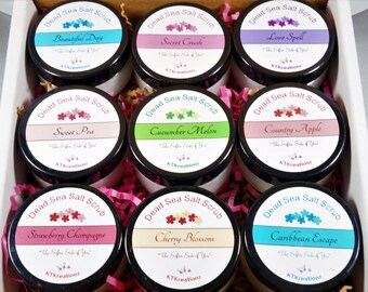 9 Dead Sea Salt Scrubs. Variety Pack