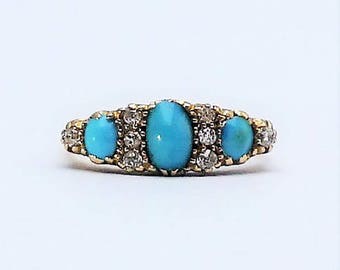Victorian Turquoise and Diamond Ring