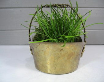 Brass Bowl, Brass Basket, Planter, Napkin Holder, Trinket Bowl, Bath Items, Rustic, Country, Cottage