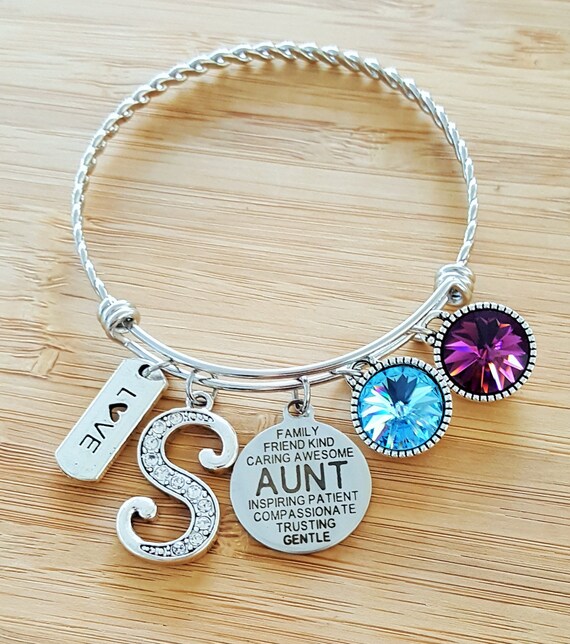 Aunt Gift Aunt Bracelet Gift for Auntie Gifts for Aunts Birthstone Bracelet Aunt Jewelry Mom Bracelet Step Mom Bracelet Stepmom Gift