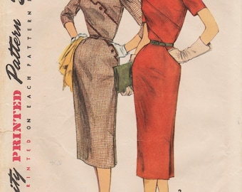 Simplicity 1240 / Vintage 1950s Sewing Pattern / Dress / Size 14 Bust 32