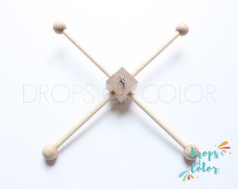 Wood Frame Mobile, DIY Mobile, Natural Wood Frame, Mobile Hanger, No Paint Wood Mobile Frame with Hook for easier hanging