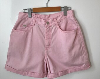 Women’s Pastel Pink High-Waist Denim Jean Shorts Size 29/30