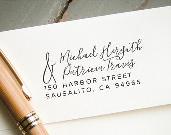 Modern Calligraphy Address Stamp, Custom Self-inking Stamp, Personalized Return Address Stamp, Return Address Stamp, Wedding Stationary