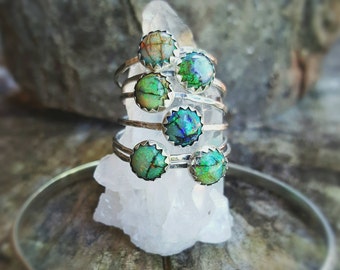 Opal Stackable Rings, Opal Ring, Opal Jewelry, Boho Ring, Boho Jewelry, Sterling Silver, Sterling Opal Ring, Monarch Opal, Opal