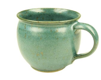 Ceramic Cup green, bulbous shape