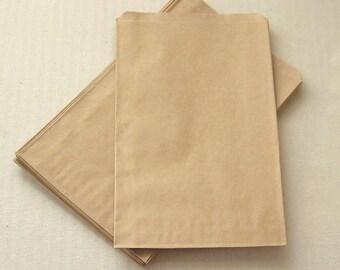 100 High Quality Flat Kraft Bags 5 x 7 1/2 inches - Recyclable Wedding Candy Buffet Bags