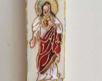 4 x 12 Acrylic Painting of Sacred Heart Jesus